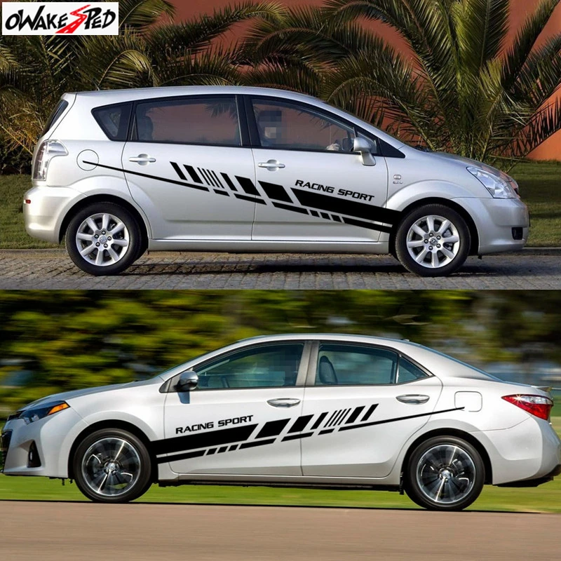 Car Both Side Decor Stickers Auto Body Door Vinyl Decal Exterior Accessories Limited Edition Sport Stripes For Toyota-Corolla (3)