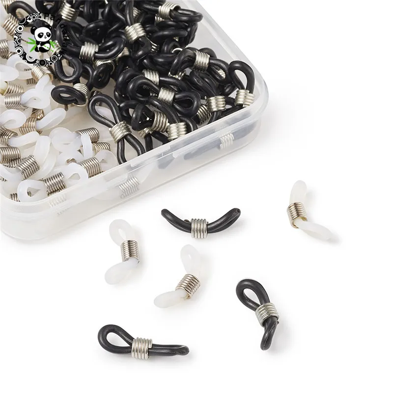 pandahall 1 Box Eyeglass Holders Glasses Rubber Loop Ends for Jewelry