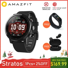 Amazfit Stratos умные часы gps 5ATM водонепроницаемые 2.5D gps монитор сердечного ритма спортивные плавательные умные часы Xiaomi экосистема продукт