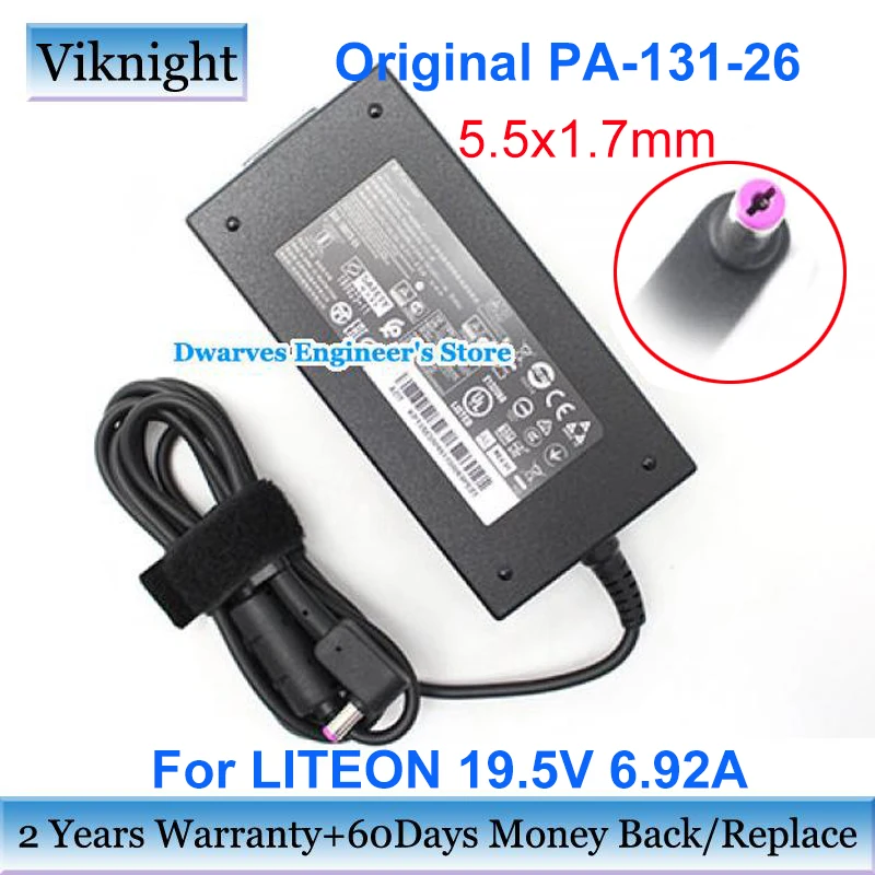 

Genuine PA-131-26 19.5V 6.92A LITEON AC Adapter For DELTA ADP-135NB B Laptop Charger Power Supply 135W 5.5x1.7mm