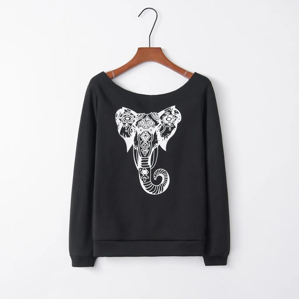 JAYCOSIN Fashion Women Off The Shoulder Sweatshirt Casual Simple Loose Hoodie Comfortable Soft Fresh Pullover Blouse Top