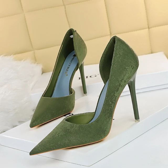 BIGTREE-zapatos de tacón de ante para calzado de fiesta stilettos, a la moda, 4 colores, 2020 _ - AliExpress Mobile