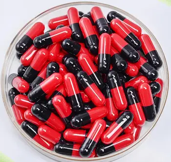 

0# 10,000pcs, black-red colored empty gelatin capsules sizes//gelatine hollow capsules (joined or seperated capsule available!)