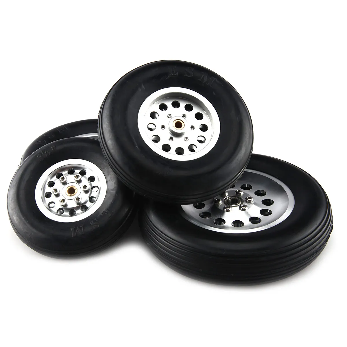 4pcs 48mm Simulation Rubber Wheel Tire Wheel Toy Model DIY RC Spare Parts 