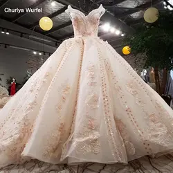 LSS001 платье люксроскошное свадебное платье бисером бальное платье с плеча зашнуровать цветы свадебные платья собора поезд реальные