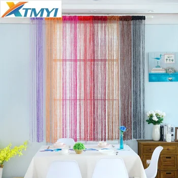 

100*200cm String Curtain Shiny Tassel Line Curtains Window Door Divider Drape Living Room Decor Valance Home Decoration