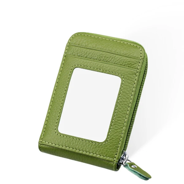 Кошелек из натуральной кожи RFID горизонтальный и Вертикальный чехол для карточек ID держатель карты Чехол для кредитной карты мульти-карты кошелек Лидер продаж - Цвет: KB09 green