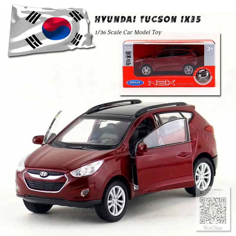 WELLY 1/36 масштабная модель автомобиля игрушки Корея hyundai Tucson ix35 SUV литая модель металлическая модель автомобиля для подарка/детей/коллекции - Цвет: ix35 wine red