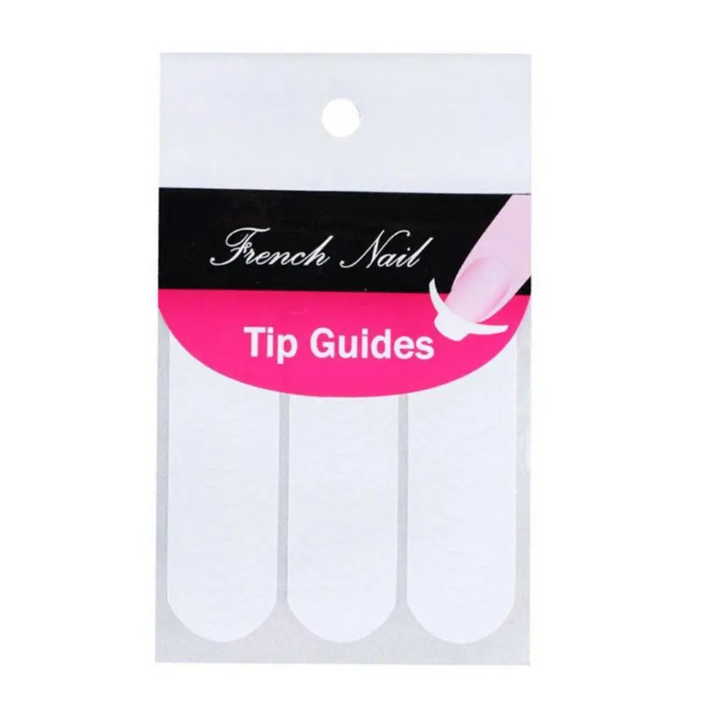 5 Sheets (240PCS ) White French Manicure Strip Nail Art Form Fringe Tip Guides Sticker DIY Line Tips Decoration Tool