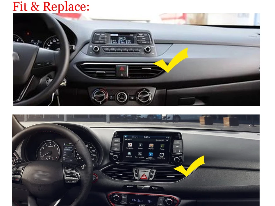 Car Stereo Android 8.1up Screen 9.38 Inch For Hyundai Elantra Carplay Camera DVR BT GPS Navi Navigation Map Media