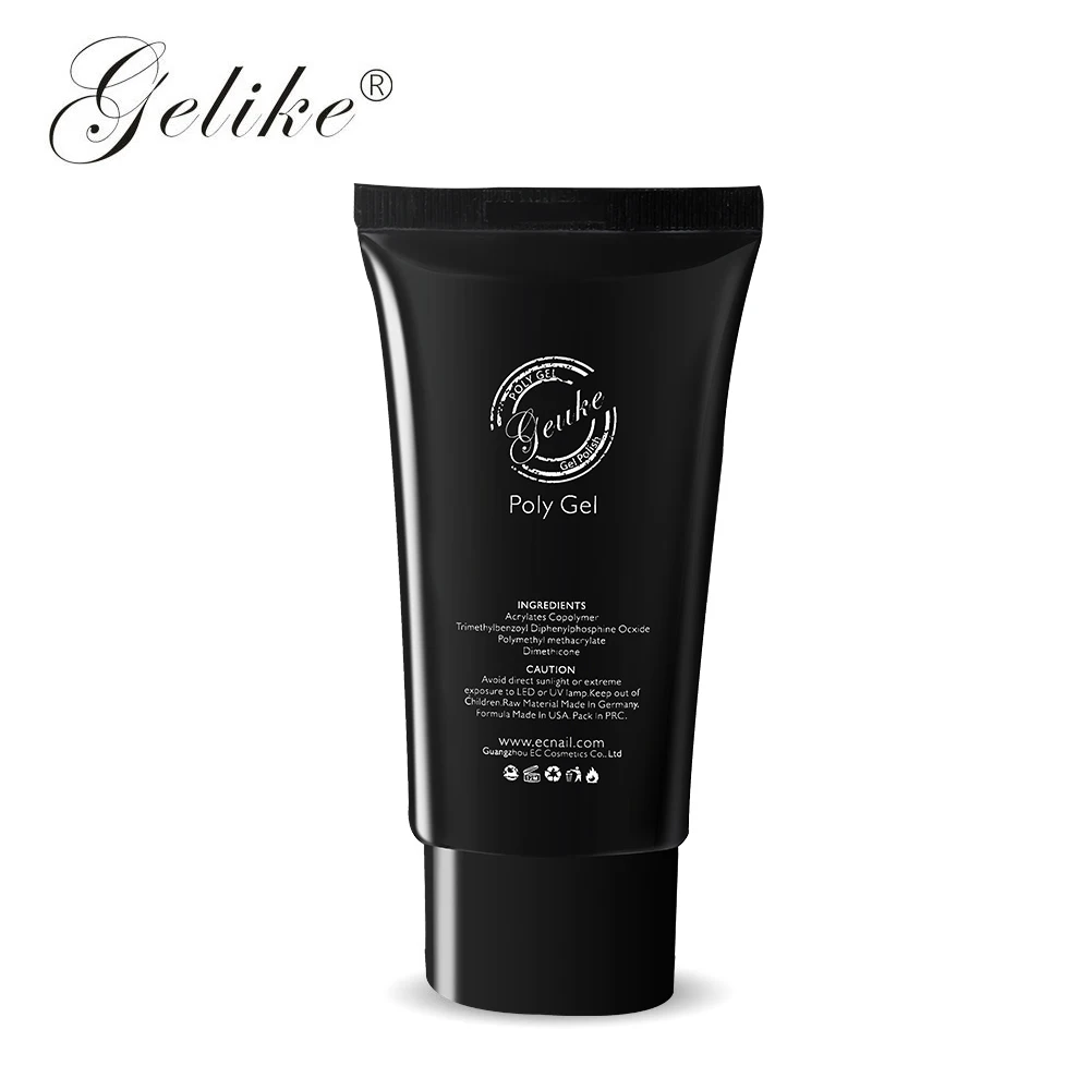 Гель-лак для ногтей Gelike30g, впитывающий полигель, УФ светодиодный, прозрачный, цветной, лак для ногтей, строительный, удлиняющий, полигель для ногтей