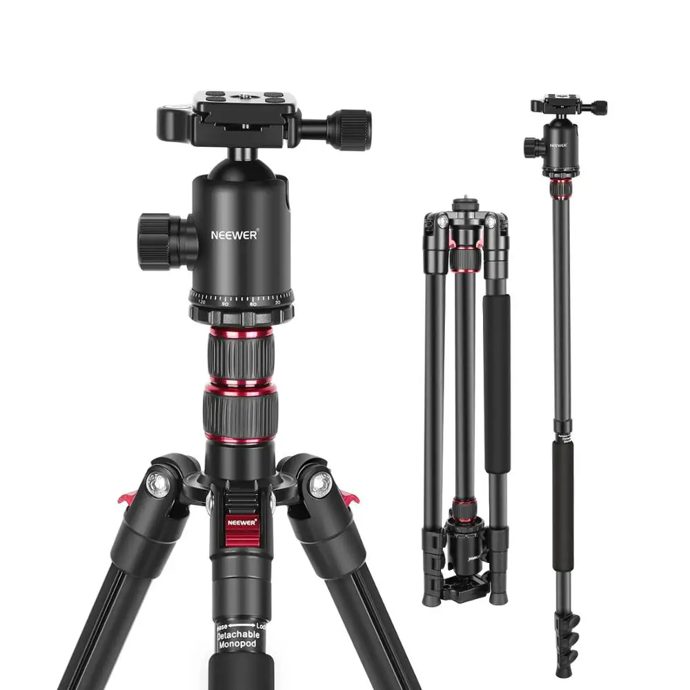 Neewer 77 дюймовый штатив для камеры DSLR компактный алюминиевый монопод 2 в 1 с шаровой
