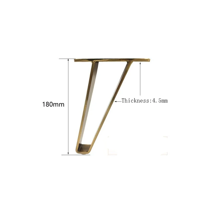 18 см u-образная Золотая шпилька, настольная ножка стола, кронштейн, протектор, металлическая опора, ножка для мебели, дивана, шкафа, стула, самодельные аксессуары - Цвет: Gold 18cm