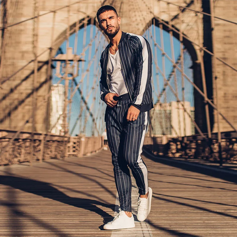 

New Trendy Sportswear Men's Casual Sports Running Exercise Training Fitness Comfortable Breathable Quick-Drying Fashion Suit