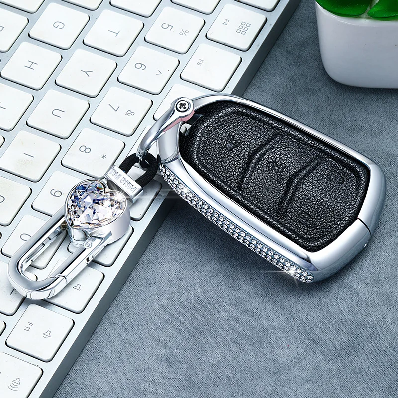 4button black 02 Роскошный алмаз Автомобильный Дистанционный ключ чехол для ключей для Cadillac ESV Cadillac Escalade CTS XTS SRX от АТС CT5 XT5 XT6 смарт-ключ - Название цвета: 4button black 02