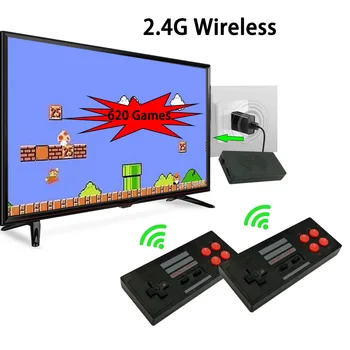 

Built-in 620 8Bit Classic Games Video Game Console Mini Retro Console Wireless Remote Controller AV Output Dual Players Dropship