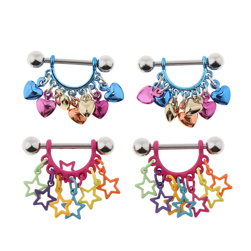 Colorful Nipple Ring Piercing Jewelry Nipple Tongue Ring More Designs Chosen Pentagram Heart