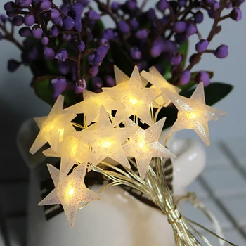 

Holiday Light Necklace Star LED String Lighting Batteries Lamp Light String Waterproof Outdoor Wedding Christmas Led String