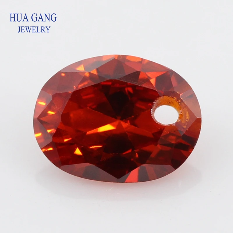 

Single Hole AAAAA Oval Shape Brilliant Garnet Cubic Zirconia Stone For Jewerly Making 4x6~15x20 High Quality