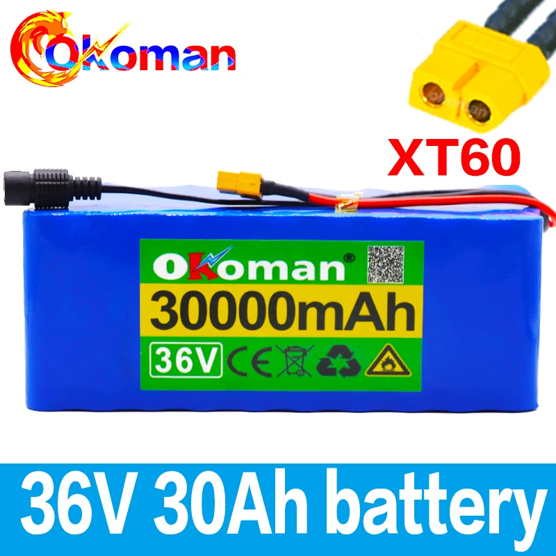 36V батарея 10S4P 30Ah батарейный блок 500W высокая мощность батареи 42В 30000 мА/ч фара для
