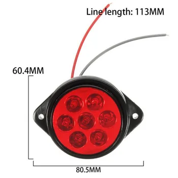

Trailer Side Marker Lights Round Lamp Bulbs DC 24V Universal Plastic + Metal 7 LED