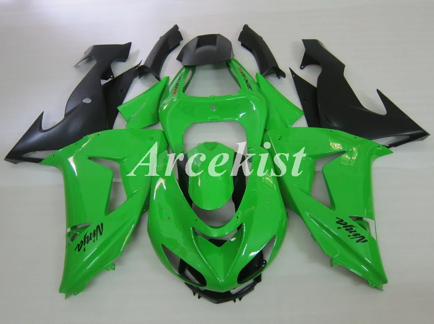 Бесплатный пользовательский ABS обтекатель комплект подходит для kawasaki Ninja ZX10R 2006 2007 06 07 10R fairобтекатели Набор Горячая черный зеленый