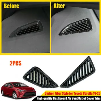 

2pcs ABS Carbon Fiber Dashboard Air Vent Outlet Cover Trim Carbon Fiber Black Car Stickers For Toyota Corolla 2019 2020