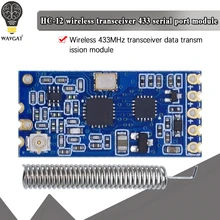 Série sem fio do microcontrolador HC-12 si4463, 433 de longa distância, 1000m com antena para bluetooth