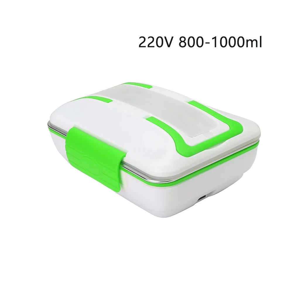 Green 220V Bento домашний подогреватель пищи со съемным контейнером столовая посуда для путешествий школы из нержавеющей стали Ланч-бокс двухслойный Электрический для пикника - Цвет: Green 220V