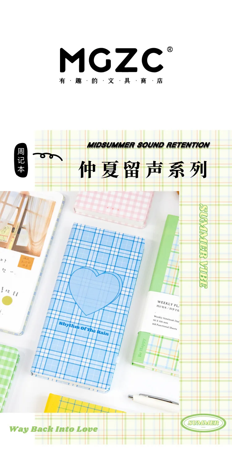 Mensal + Plano Semanal + Cadernos de Papel Grade para a Escola Yhsmtg Brilhante Bonito Capa Dura Agenda Não Datada 2022 Livro Planejador Semanal Cor 2 High Quality Material escolar e de escritório