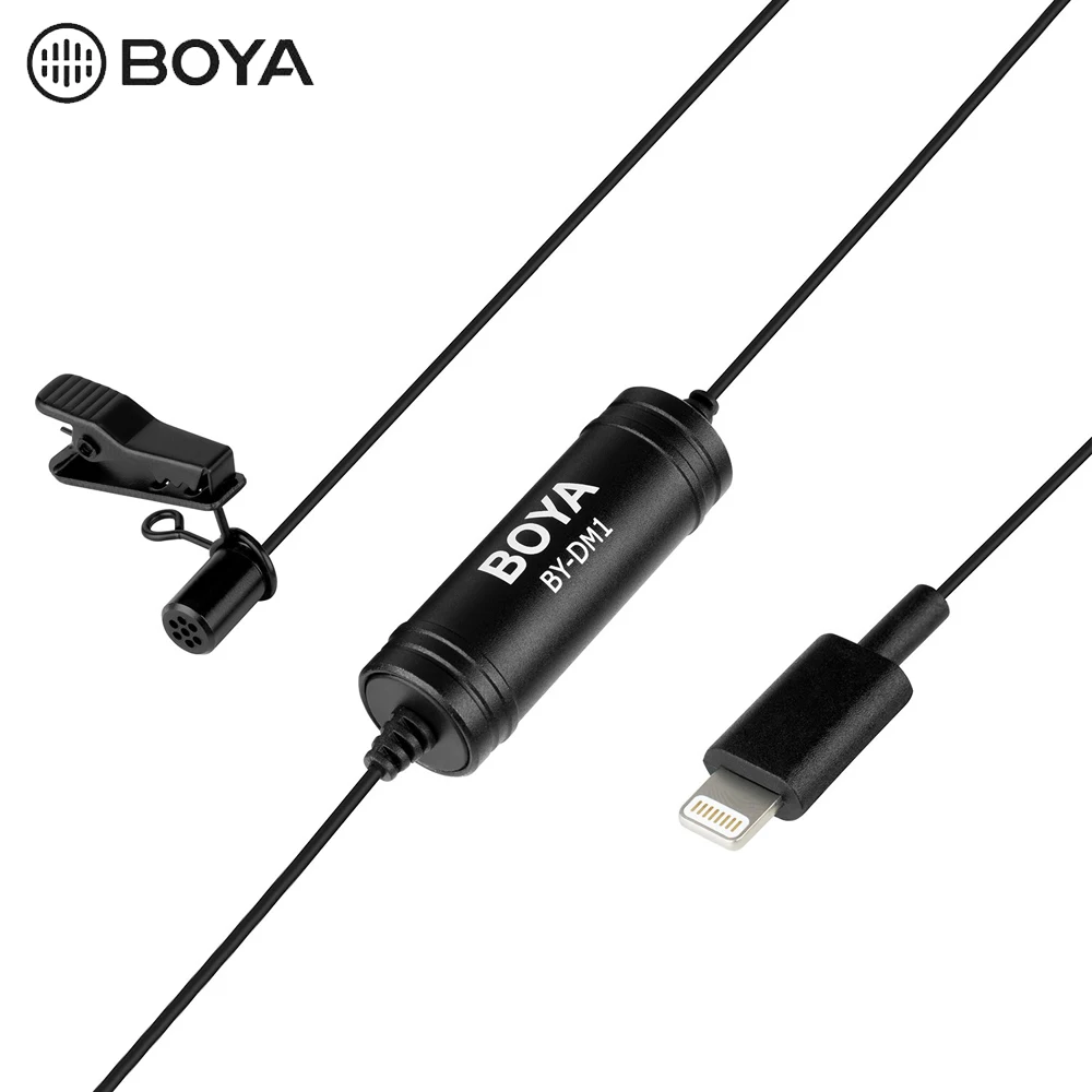 BOYA BY-DM1 Lavalier микрофон для iOS iPhone Xs Xr 8 7 SE 6S iPad Pro Air mini 2 iPOD TOUCH MFi Сертифицированный разъем Lightning