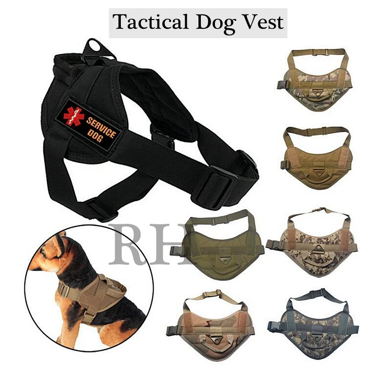 

2020 New Tactical Dog Vest Hunting Military K9 Harness Training Pets Vest Water-Resistant Training Harness For Service Dog