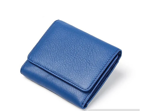 Blue COMFORSKIN, Новое поступление, стильный женский кошелек в три сложения, Роскошный кошелек из натуральной кожи, короткий женский кошелек, высокое качество, женские кошельки - Цвет: Blue