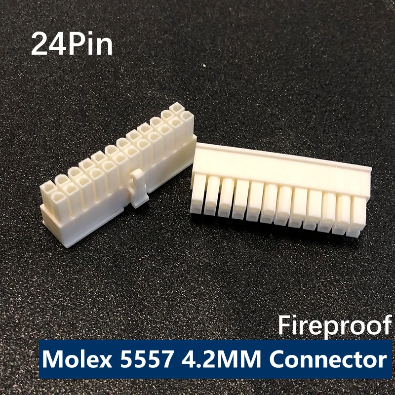 100 шт. ATX- 24P Molex 5557 Корпус вилки разъемы шаг 4 2 мм 24PIN MX4.2 штекер огнестойкий Разъем