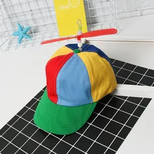 Бейсбольная кепка с пропеллером для вертолета, цветная Лоскутная кепка, шляпа от солнца, детские бейсболки эластичные для мальчиков и девочек, шляпа для папы