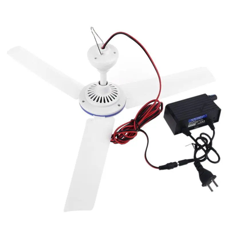 

AC 100-240V 12V Adjust Speed Household Ceiling Cool Fan Tent Hanging Fan US /EU Plug