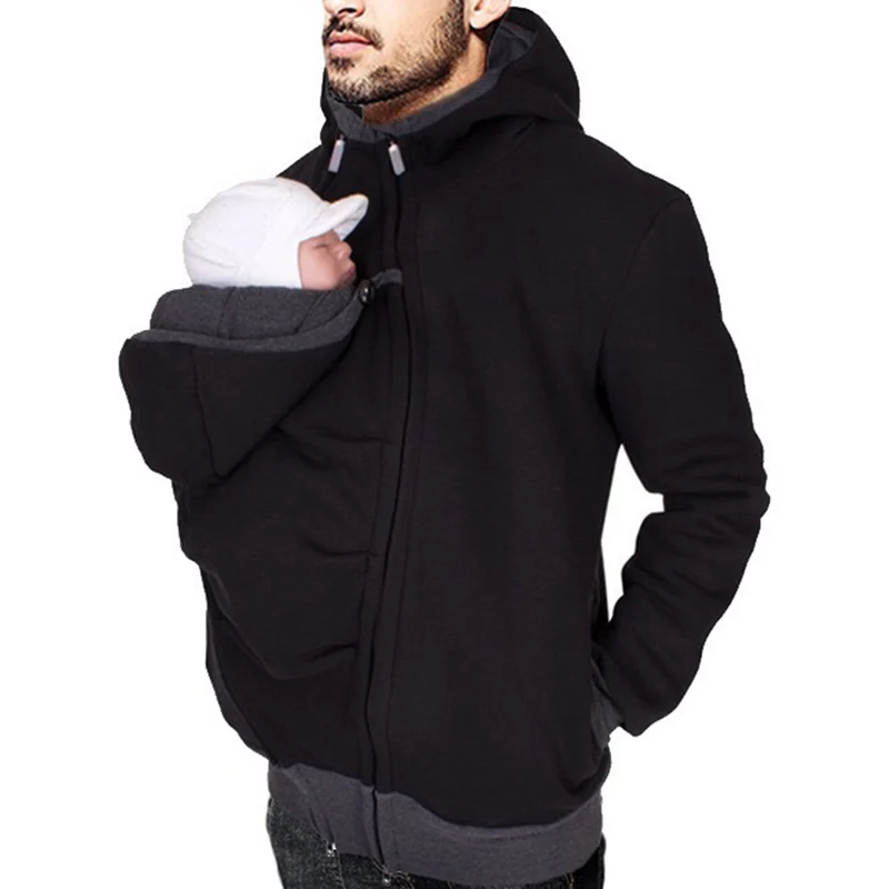 Autumn Winter Kangaroo Baby Carrier Hooded Hoodies Sweatshirt For Father Babywearing Jacket Multifunctional Kangaroo Clothes adult baby hoodie