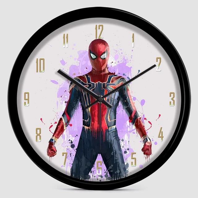 12 inches Silent Cartoon Super Hero Avenger Wall Hanging Clock Colorful Modern Room Bedroom Home Decorative 12