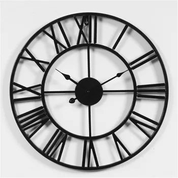 

Nordic Metal Roman Numeral Wall Clocks Retro Iron Art Hanging clocks Ornament Home Decoration Big Wall Clock living room