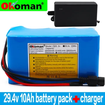 

7s4p 24V 10ah Electric bicycle Lithium Ion Battery 29.4V 10000mAh 15A BMS 2350W 18650 Battery Pack with + charger