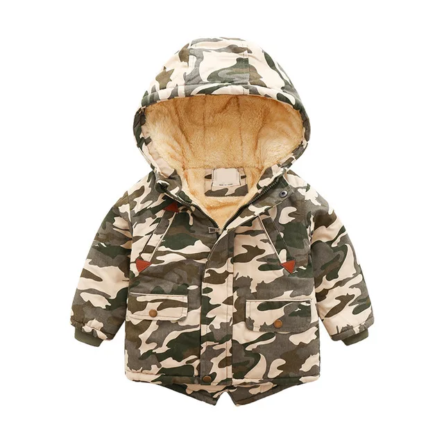 

Foreign trade cotton clothes wholesale 2019 winter new children's wear fashion camouflage coat children plus thick cotton jacket