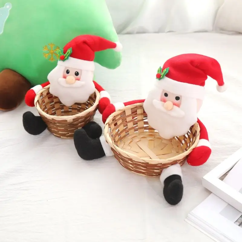 

Merry Christmas Candy Storage Basket Decoration Santa Claus Storage Basket Christmas Home Decor Xmas Gifts