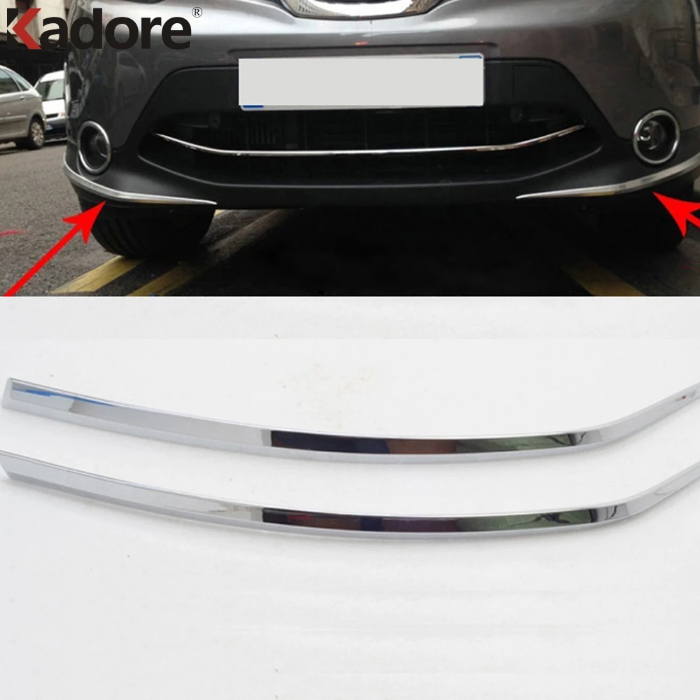 Для Nissan Qashqai 2014 2015 2016 ABS Хром передний бампер Foglight век блестящие полоски отделка