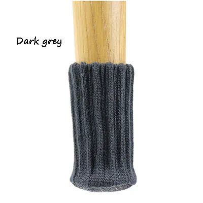 4pcs/Set Anti Slip Furniture Legs Mat For Chair Socks Bumper Damper Table Feet Rug Caps Felt Pads Knitting Protector dark grey