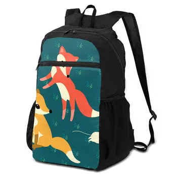 

OLN Folding Backpack Outdoor Ultra Light Backpack Men Women portable Waterproof Hiking Backpack Little Foxes Playing With Mouse