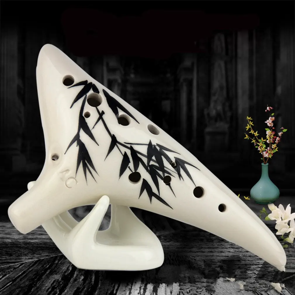 

Ceramic Pottery 12 Holes Ocarina Flute Zelda Alto C AC Ceramics Professional Musical Woodwind Orff Instrument