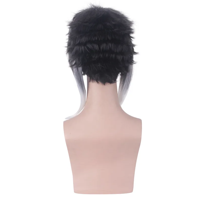 Ktip Up Bungo Stray Dogs Ryuunosuke Ryunosuke Akutagawa Wigs Black White Heat Resistant Syntehtic Hair Cosplay Wig