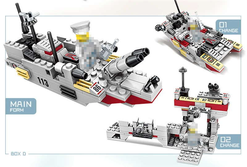 1000+ PCS Military Warship Navy Aircraft Army Figures Building Blocks LegoINGlys Army Warship Construction Bricks Children Toys