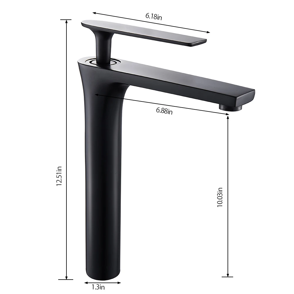Basin Faucet Waterfall Hot and Cold Sink Tap Mixer Black/White Single Hole Handle Bathroom Home Hotel Modern Kitchen Black