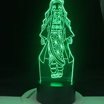 

Kimetsu No Yaiba Nezuko Kamado Figure 3D Led Night Light for Bedroom Decor Nightlight NEZUKO KAMADO LED ANIME LAMP DEMON SLAYER